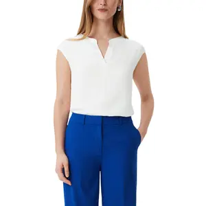 Women's Short Sleeve Stretch Viscose Tunic Blouse COMMA image-2
