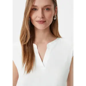 Women's Short Sleeve Stretch Viscose Tunic Blouse COMMA image-3