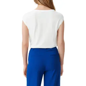 Women's Short Sleeve Stretch Viscose Tunic Blouse COMMA image-5
