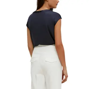 Women's Short Sleeve Stretch Viscose Tunic Blouse COMMA image-5