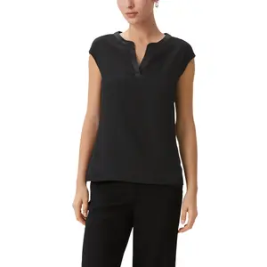 Women's Short Sleeve Stretch Viscose Tunic Blouse COMMA image-2