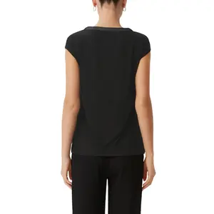 Women's Short Sleeve Stretch Viscose Tunic Blouse COMMA image-5
