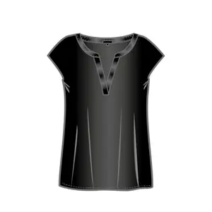 Women's Short Sleeve Stretch Viscose Tunic Blouse COMMA image-6