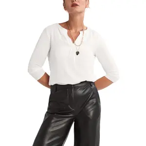 Satin Crepe Blouse with Tunisian Collar and 3/4 Sleeves Women COMMA image-1
