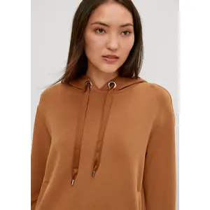 Fluid Shimmering Hooded Sweatshirt with Italian Pockets for Women COMMA image-2
