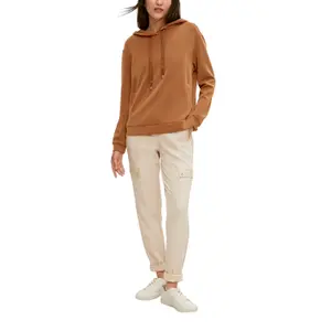 Fluid Shimmering Hooded Sweatshirt with Italian Pockets for Women COMMA image-5