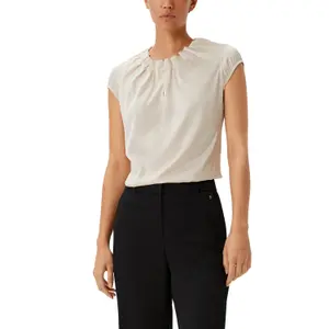 Women’s Satin Blouse with Ruffle COMMA image-1