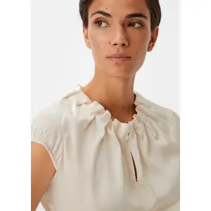 Women’s Satin Blouse with Ruffle COMMA image-2