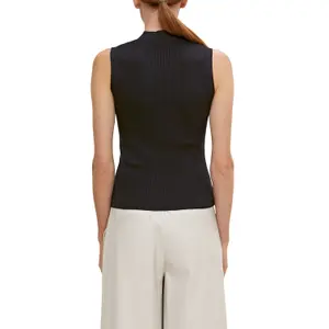 Women's Fine Knit High Neck Tank Top COMMA image-5