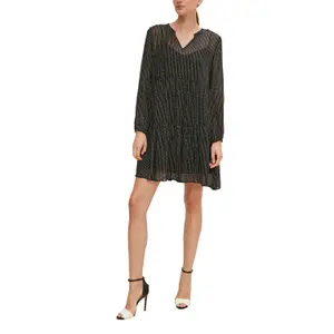 Short Printed Viscose Crepe Dress for Women COMMA image-2