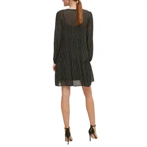 Short Printed Viscose Crepe Dress for Women COMMA image-5