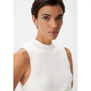 Sleeveless round neck top for women COMMA image-3