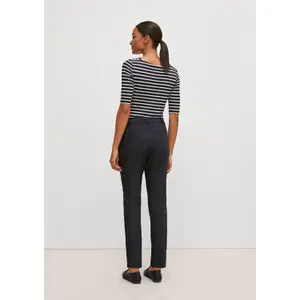 Women's Square Neck Striped Viscose Fitted T-shirt COMMA image-4