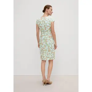Short Cotton Satin Dress with Asymmetric Neckline and Invisible Zip Women COMMA image-4
