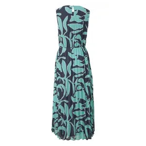 Sleeveless Chiffon Open Back Dress with Tied Belt Women's COMMA image-1