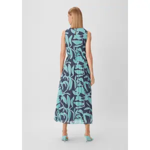 Sleeveless Chiffon Open Back Dress with Tied Belt Women's COMMA image-4
