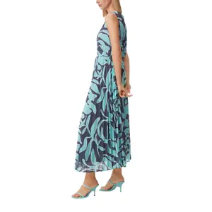 Sleeveless Chiffon Open Back Dress with Tied Belt Women's COMMA image-6