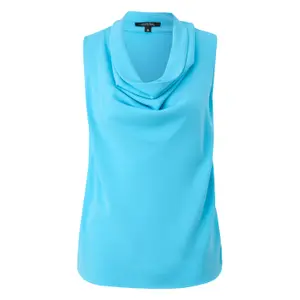 Sleeveless Cowl Neck Fluid Jersey Top for Women COMMA image-0