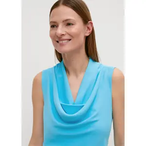 Sleeveless Cowl Neck Fluid Jersey Top for Women COMMA image-3