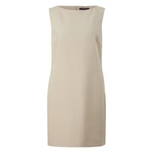 Short Stretch Piqué Shift Dress with Boat Neck for Women COMMA image-0