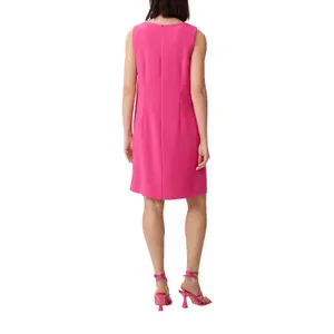 Ärmelloses Kurzkleid aus schwingendem Crêpe mit rundem Ausschnitt für Damen COMMA image-5