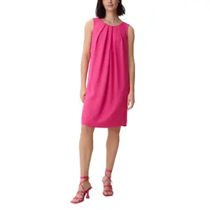 Ärmelloses Kurzkleid aus schwingendem Crêpe mit rundem Ausschnitt für Damen COMMA image-6