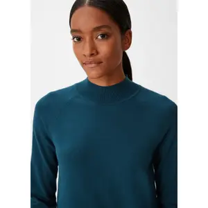 Women's Long Sleeve Fine Knit Viscose High Neck Dress COMMA image-3