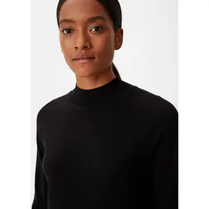 Ribbed High Neck Fine Knit Long Sleeve Dress Women COMMA image-3