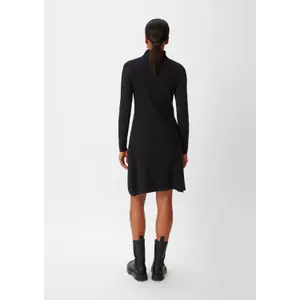 Short Ribbed Knit Dress Wool Blend Roll Neck Open Women COMMA image-4