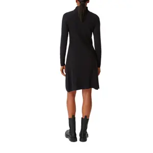 Short Ribbed Knit Dress Wool Blend Roll Neck Open Women COMMA image-5