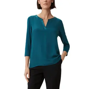 Jersey Blouse with Tunisian Collar and 3/4 Sleeves for Women COMMA image-2