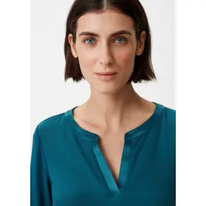 Jersey Blouse with Tunisian Collar and 3/4 Sleeves for Women COMMA image-3