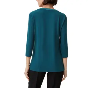 Jersey Blouse with Tunisian Collar and 3/4 Sleeves for Women COMMA image-5
