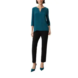 Jersey Blouse with Tunisian Collar and 3/4 Sleeves for Women COMMA image-6