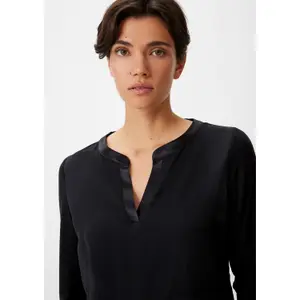 Jersey Blouse with Tunisian Collar and 3/4 Sleeves for Women COMMA image-3