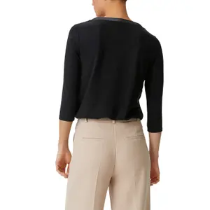 Jersey Blouse with Tunisian Collar and 3/4 Sleeves for Women COMMA image-5