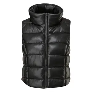 Women's Sleeveless Faux Leather Padded Jacket COMMA image-0
