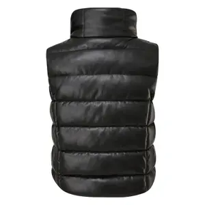 Women's Sleeveless Faux Leather Padded Jacket COMMA image-1