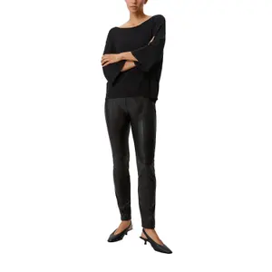 Women's Faux Leather Trousers COMMA image-6