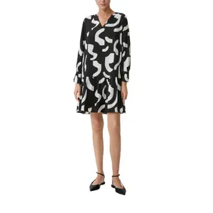 Women's Printed Viscose Long Sleeve Midi Dress COMMA image-2