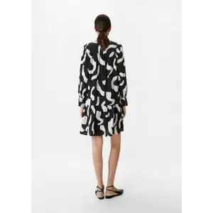 Women's Printed Viscose Long Sleeve Midi Dress COMMA image-4