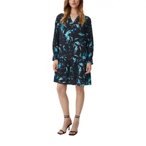 Women's Printed Viscose Long Sleeve Midi Dress COMMA image-5