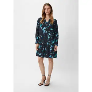Women's Printed Viscose Long Sleeve Midi Dress COMMA image-6