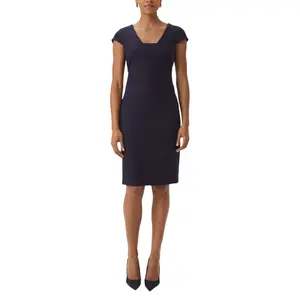 V-Neck Maxi Sheath Dress with Back Slit for Women COMMA image-2