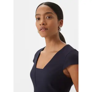 V-Neck Maxi Sheath Dress with Back Slit for Women COMMA image-3