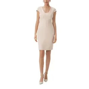 Classic V-Neck Long Sheath Dress for Women COMMA image-2