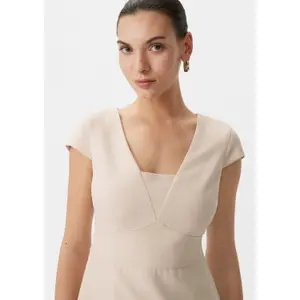 Classic V-Neck Long Sheath Dress for Women COMMA image-3