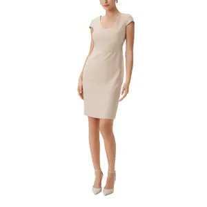Classic V-Neck Long Sheath Dress for Women COMMA image-6
