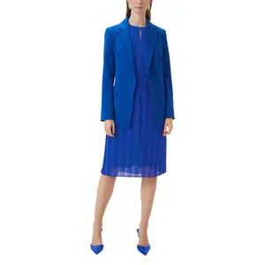 Striped Chiffon Maxi Dress with Buttoned Collar and Tied Belt Women COMMA image-6