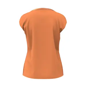 Fluid Short Sleeve Tunisian Collar T-Shirt for Women COMMA image-1